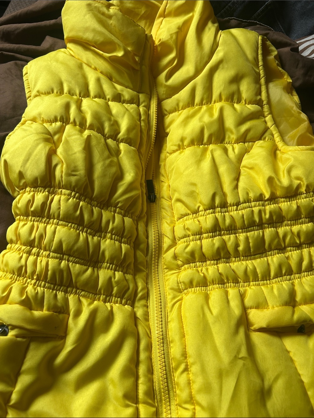 Ladies Yellow new puffer vest